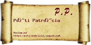 Póti Patrícia névjegykártya